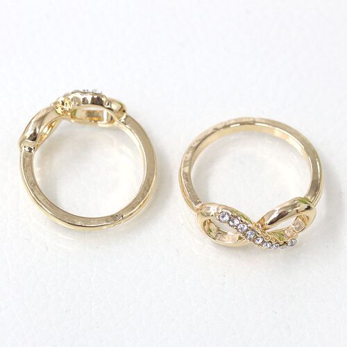 Fashion Inverted 8 Diamond Alloy Ring Stylish Versatile Simp