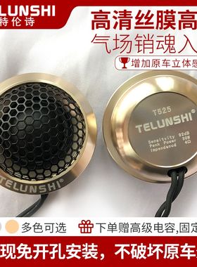 特伦诗TELUNSHI 汽车音响改装高音喇叭 车载丝膜高音头金属扬声器