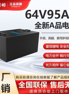 星恒64v95Ah电动车锂电池外卖二轮全新锂电池摆摊三轮专用电瓶