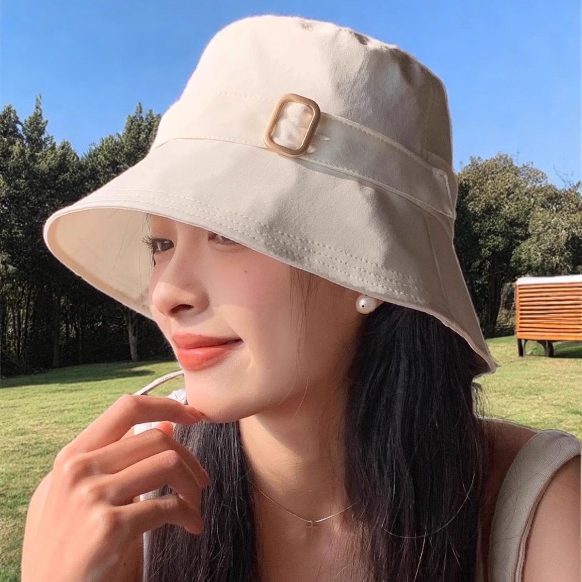 日系气质百搭渔夫帽女显脸小2025年新款夏季韩版时尚户外遮阳盆帽,服饰配件/皮带/帽子/围巾,防晒帽,淘宝优惠券,粉丝福利购,淘宝优惠卷