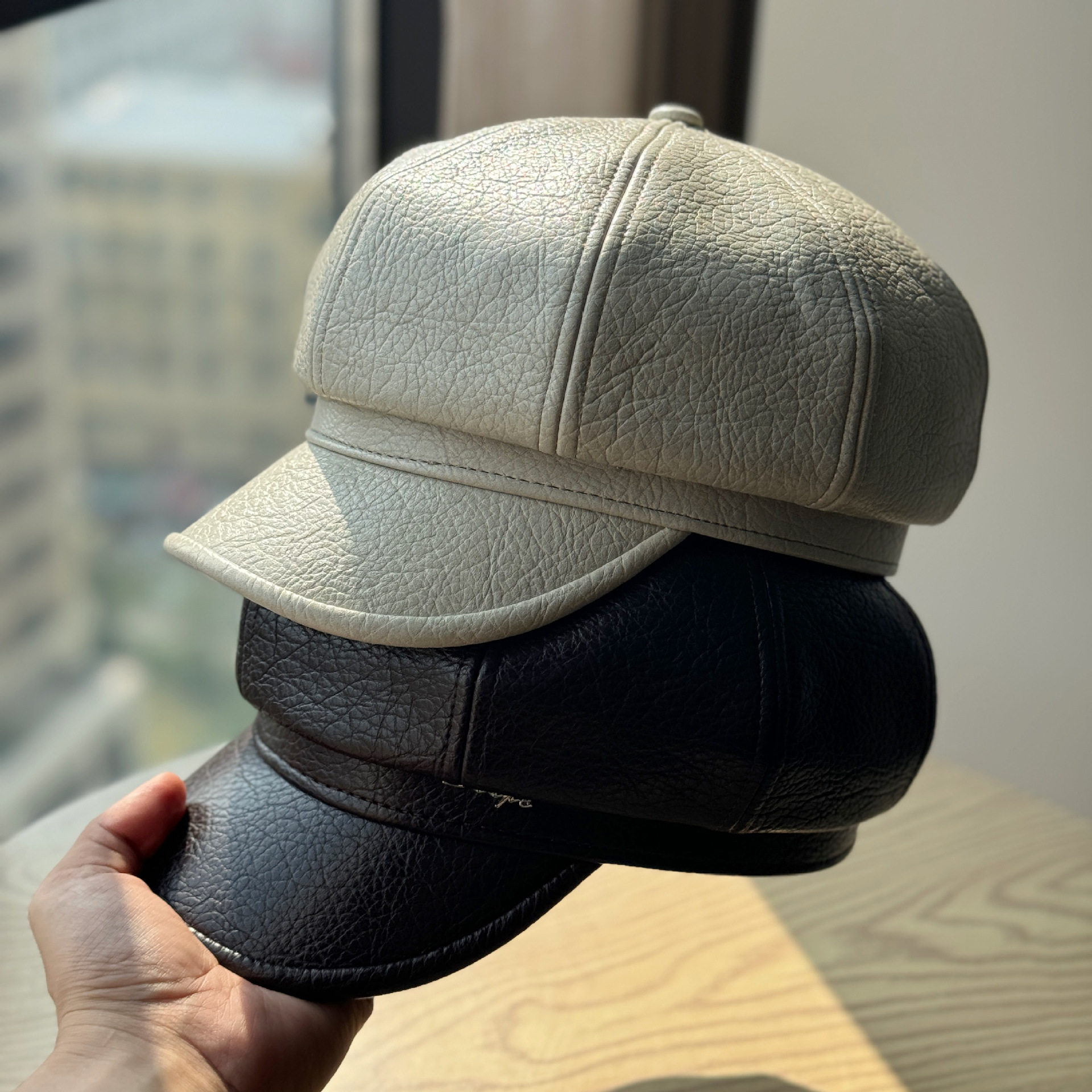 新款八角帽女秋冬季时尚保暖in风韩版百搭复古黑色皮质报童帽潮,服饰配件/皮带/帽子/围巾,帽子,淘宝优惠券,粉丝福利购,淘宝优惠卷