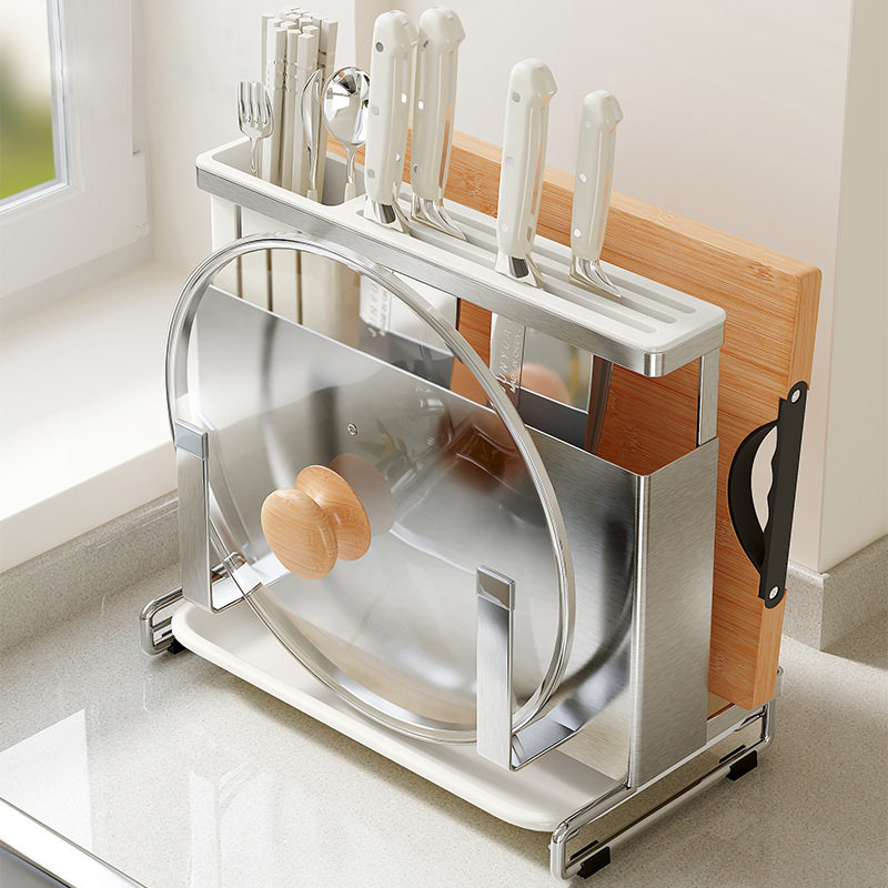 不锈钢厨房刀架置物架台面壁挂多功能一体放菜刀砧板菜板筷子收纳,厨房/烹饪用具,刀架,淘宝优惠券,粉丝福利购,淘宝优惠卷