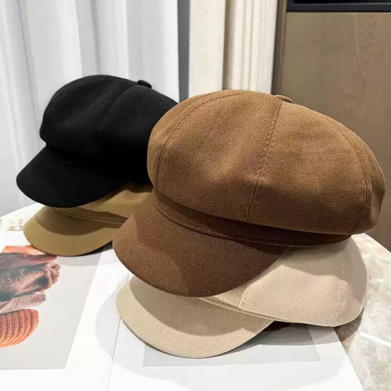 复古八角帽女in潮流日系大头围英伦风简约画家帽百搭时尚鸭舌帽,服饰配件/皮带/帽子/围巾,帽子,淘宝优惠券,粉丝福利购,淘宝优惠卷