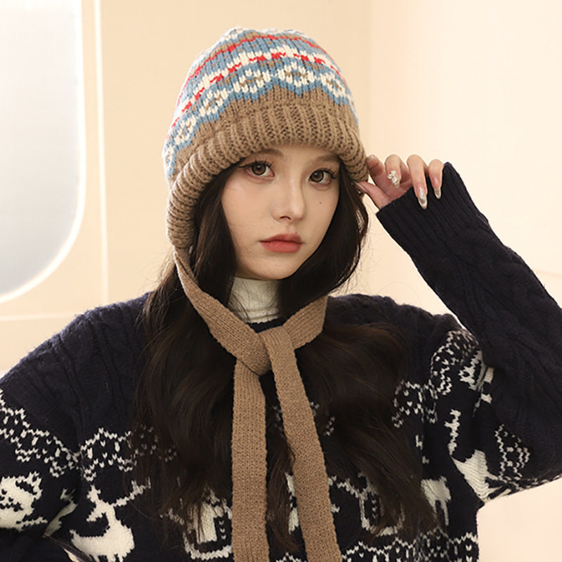 巴拉克拉法帽子费尔岛风针织帽女冬季包包两用保暖毛绒堆堆毛线帽,服饰配件/皮带/帽子/围巾,DIY编织材料包,淘宝优惠券,粉丝福利购,淘宝优惠卷