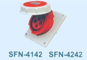 SFE上丰防水工业插座SFN-4242 32A 四极暗装斜座 IP67 四芯插座