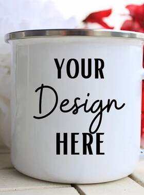 Custom Inage Enamel Coffee Mugs Family Photos Design Mug Cre
