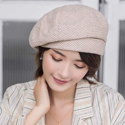 Beret Children Autumn and Winter tendy All-match Plaid Beret