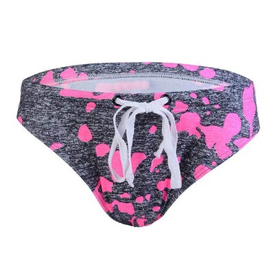 New swimwear men trunks beach swimsuit leopard printed low