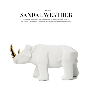 现代样板房家居装饰摆件儿童房犀牛软装饰品动物摆设黑色创意工艺