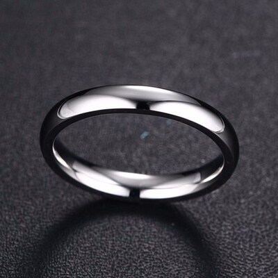 3mm  Mens Dome Wedding Ring in Stainless Steel Comfort Fit E