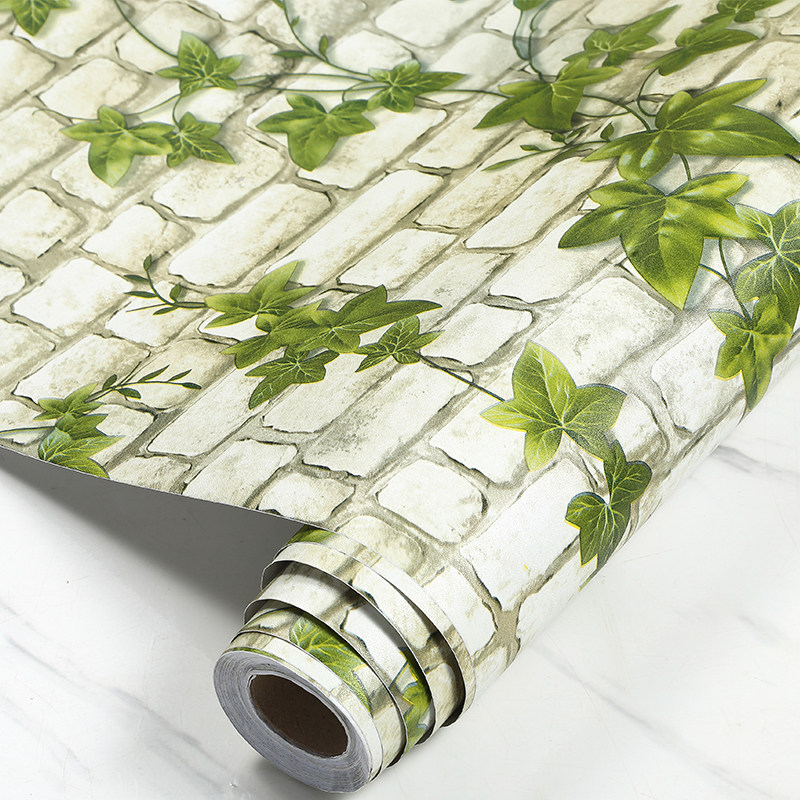 贴纸复古pvc蓝天白云加厚壁纸自粘壁纸防水卧室客厅学生爬山虎砖,家居饰品,软装墙贴,淘宝优惠券,粉丝福利购,淘宝优惠卷