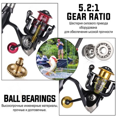 Sougayilang Carbon Fiber Fishing Rod and Reel Combos 1.8M 2.