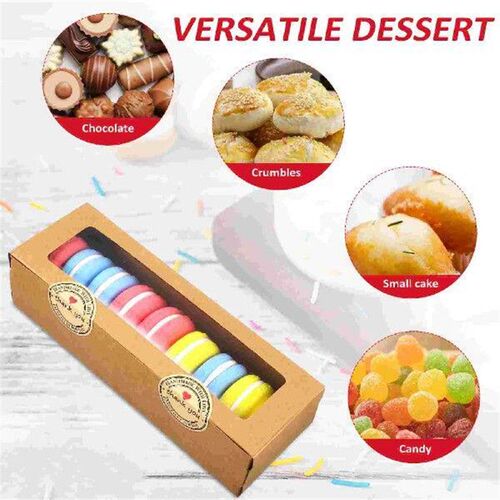 50 Pcs Box Kraft Macaron Container Packing Boxes Dessert
