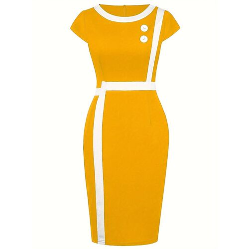 Elegant Patchwork Black White Dress Women Summer O-Neck
