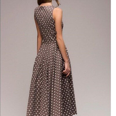 Vintage dress casual Summer sleeveless O-neck vestidos