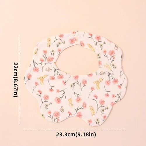 3PCS Set Cartoon Childrens Baby Fashion Flowers Design Bib