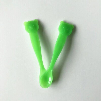 15cm Silicone Spoon Temperature Sensing Warm Spoon Baby Feed