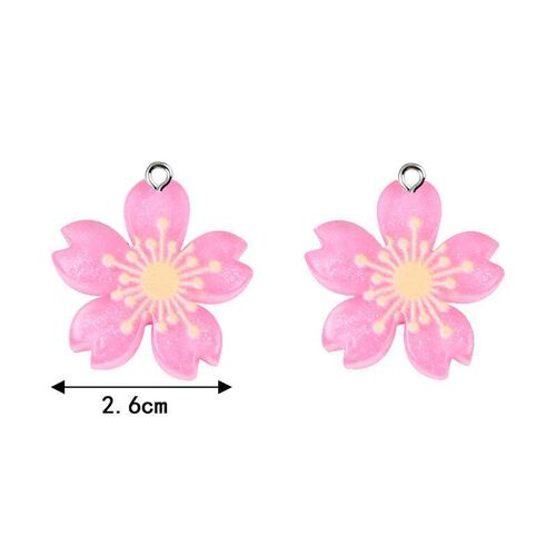 10pcs Cute Sakura Resin Pendant Small Flowers Charms For Jew