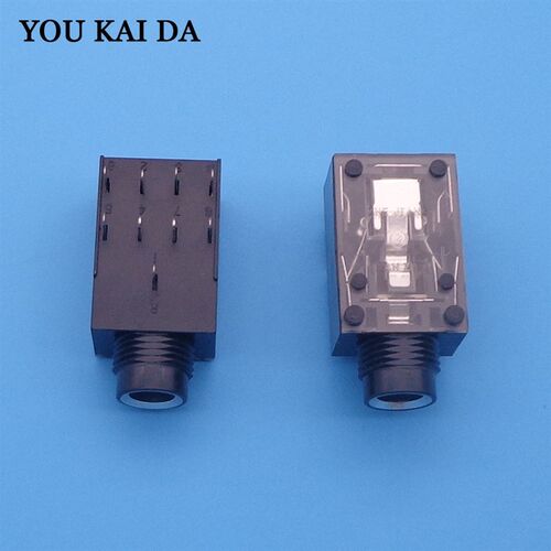 9 pin Audio Jack Connector Silver for KTV power amplifier T