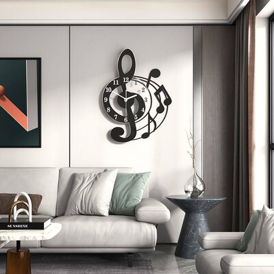 MEISD Musical Wall Clock Modern Music Design DIY Stickers Wa