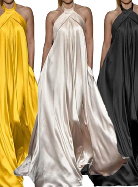 Womens Party Dress Stain Maxi long Dress White Black