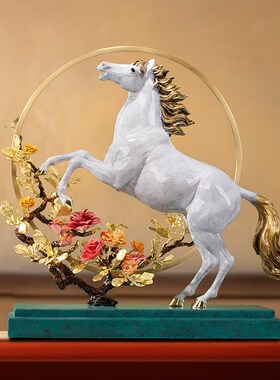 朱炳仁铜 马上繁华 熔铜艺术品玄关家居电视柜装饰品摆件