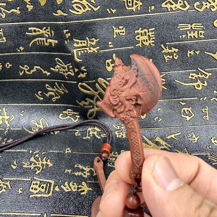 道文化用品雷击木枣木小斧头斧子把件挂件吊坠饰品纯手工雕刻用品