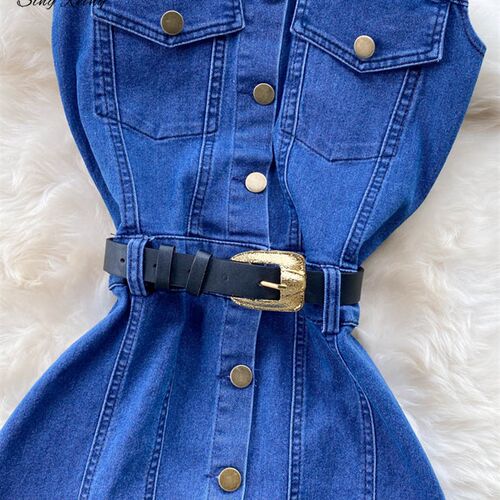 SINGREINY Backless Halter Dress Single Breasted Sashes