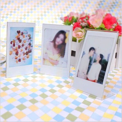 Acrylic Mini Photo Frame Holder Standing Rack Clear Photos F