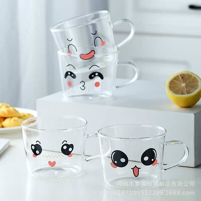Glass Expression Cup Milk Cup Big Belly Ins Gift Glass Water