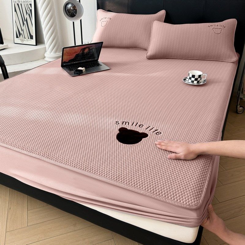 202新款冰豆豆冰丝凉席床笠款三件夏季家用可机洗冰藤席子类,床上用品,冰丝席,淘宝优惠券,粉丝福利购,淘宝优惠卷