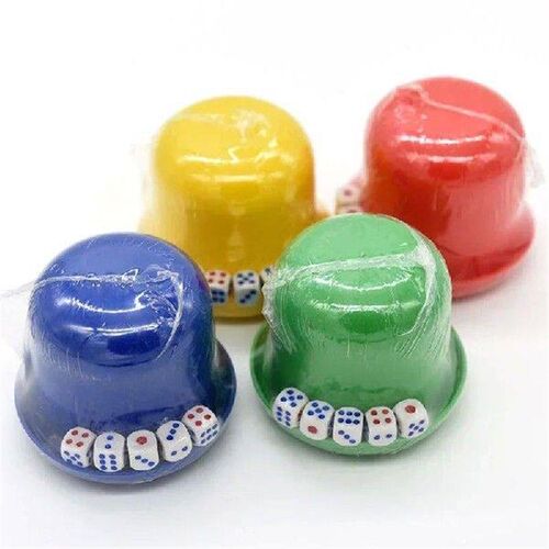 Plastic Poker Dice cup set with Tray/Lid 6 dices Shaking