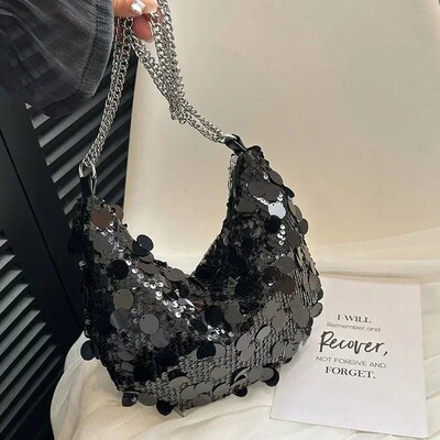 Korean Chain Sequin Crobody Bag Evening Clutch Bag Dinner Pa