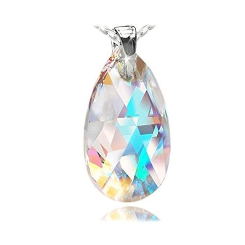 Hot Crystals  Blue Aurora Borealis Adorned Woman Fashion Ear