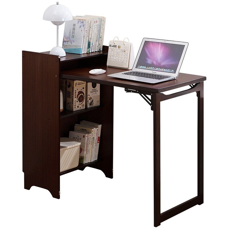 折叠书桌书柜一体小户型电脑桌家用学生儿童学习桌实木书房办公桌,住宅家具,折叠桌,淘宝优惠券,粉丝福利购,淘宝优惠卷