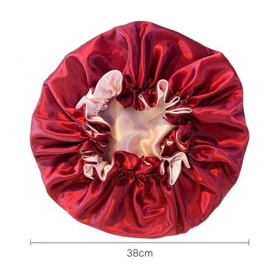 Women Satin BonnetDouble Layer Silky Big Bonnet for Lady Sle