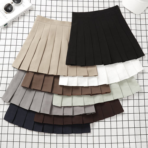 Brown Skirt Ladies  Summer Clothes Womens High Waist