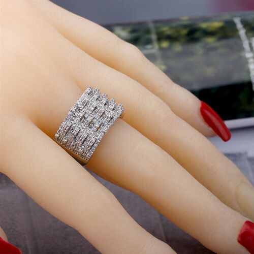 Luxury Multilayer Big Ring Irregularity Micro Paved Square B