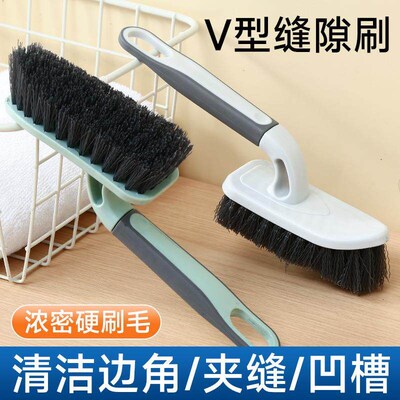Stiff-bristled long-handle brush for cleaning floors, bathro