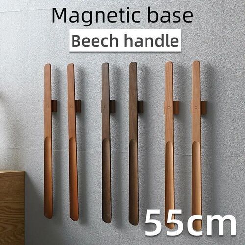 55CM wooden long handle Magnetic shoehorn long shoe spoon Ho