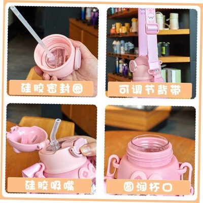 520ML Kids Water Bottle with Straw for Children Girls School