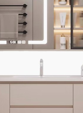 奶油风浴室柜3/73/83/93cm103厘米1公分陶瓷一体盆洗手池