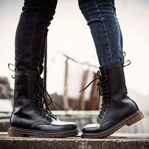 Lovers Popular Motocycle Boots Men Winter High-Top Combat Bo