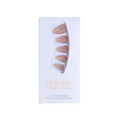 24pcs Stiletto Aurora Fake Nails Set Press On Short Almond N