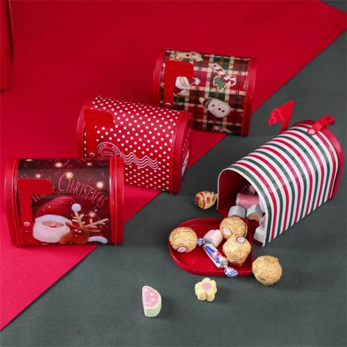 Christmas Gift Box Santa Claus Candy Box Craft Iron Storage
