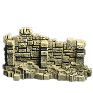 冬官手作 鱼缸水草缸造景水泥装饰摆件废墟围墙城墙砖墙房子