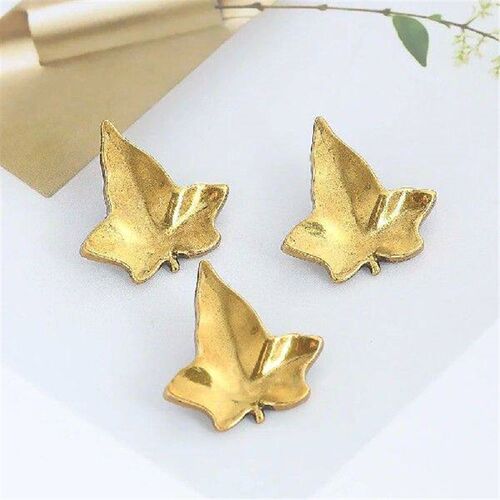 5PCS Vintage Metal Sun Face Smiley Face Maple Leaf Buttons