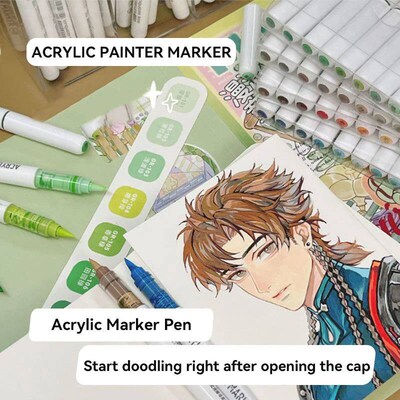 207Colors LANGUO Direct Liquid Acrylic Markers Soft Brush Pa