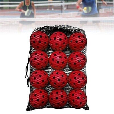 12 Pieces Pickleball Balls with 40 Small Precisely Drilled