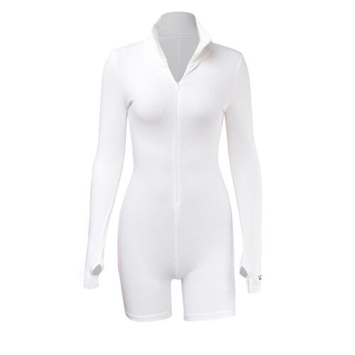 Women Outfit Embroidery Lucky Label Slim Jumpsuits Zipper Hi